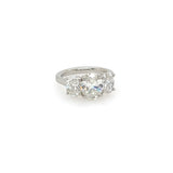 Custom-Designed Platinum Three Stone Oval Diamond Ring
