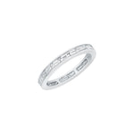 Platinum eternity band ring with baguette diamonds