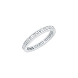 Platinum eternity band ring with baguette diamonds