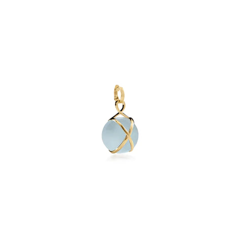 L. Klein 18K Yellow Gold and Aquamarine Pendant with Chain
