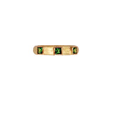 Elizabeth Locke 19K Yellow Gold Tsavorite Square Stack Ring