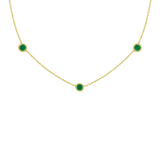 'Parker' 3 Station Emerald Necklace, 1.46 carats