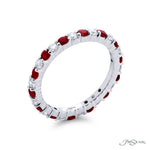 JB Star Round Ruby and Diamond Eternity Band Ring in Platinum