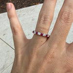 JB Star Round Ruby and Diamond Half Eternity Band Ring in Platinum