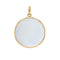 Round Sterling Silver Disc Pendant with 18K Gold Bezel Edge 1.25 inch 