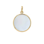 Round Sterling Silver Disc Pendant with 18K Gold Bezel Edge 1 inch