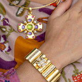 Estate 14K Yellow Gold Bracelet with Diamonds