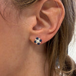 Sapphire and Diamond Stud Earrings