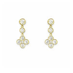 A pair of 18K yellow gold and diamond drop earrings
