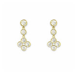 A pair of 18K yellow gold and diamond drop earrings