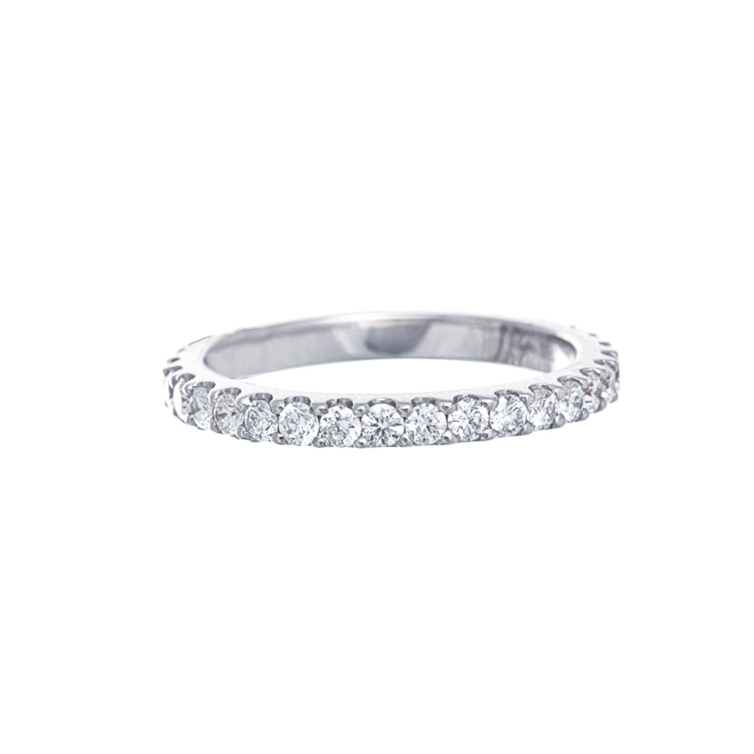 Shared prong set diamond eternity band 0.68 carat