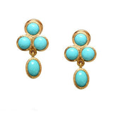 19K Gold earrings with Sleeping Beauty turquoise stones designed by Elizabeth Locke