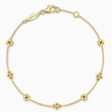 14K Yellow Gold Bead Station Bracelet