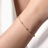 14K Yellow Gold Bead Station Bracelet