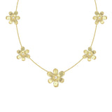 LPL Signature Collection 18K Yellow Gold 5 Station Flower Necklace with Diamonds