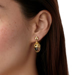 Woman wearing Temple St Clair Arcadia Amulet Earrings
