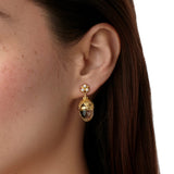Woman wearing Temple St Clair Arcadia Amulet Earrings