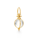 An 18K yellow gold small round rock amulet with a white crystal designed by Temple St Clair