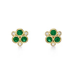 Temple St Clair 18K gold Emerald and Diamond Stud Earrings
