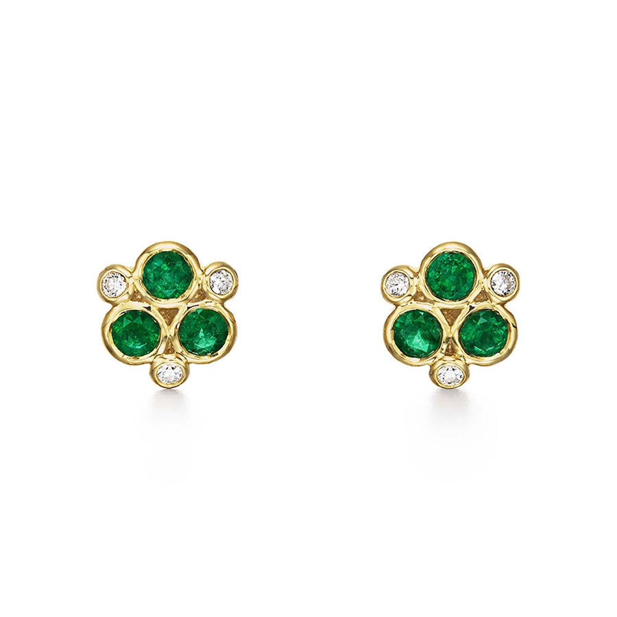 Temple St Clair 18K gold Emerald and Diamond Stud Earrings