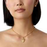 Temple St Clair 18k yellow gold Triad Owl Pendant on body