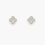 18K Diamond Flower Stud Earrings