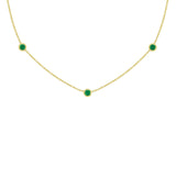 'Parker' 3 Station Emerald Necklace, 0.79 carats