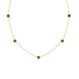 LPL Signature Collection 18K Yellow Gold 'Parker' Emerald Station Necklace