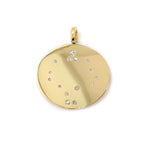 yellow gold disc with scatter diamonds