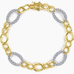 Yellow and White Gold chain bracelet on a white background