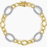 Yellow and White Gold chain bracelet on a white background