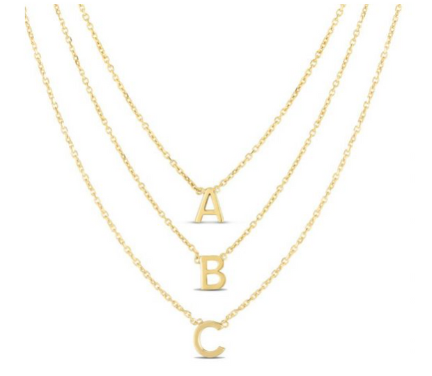 14K Yellow Gold Mini Initials Necklace