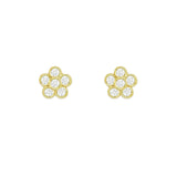 LPL Signature Collection 18K Yellow Gold Flower Studs all Diamonds