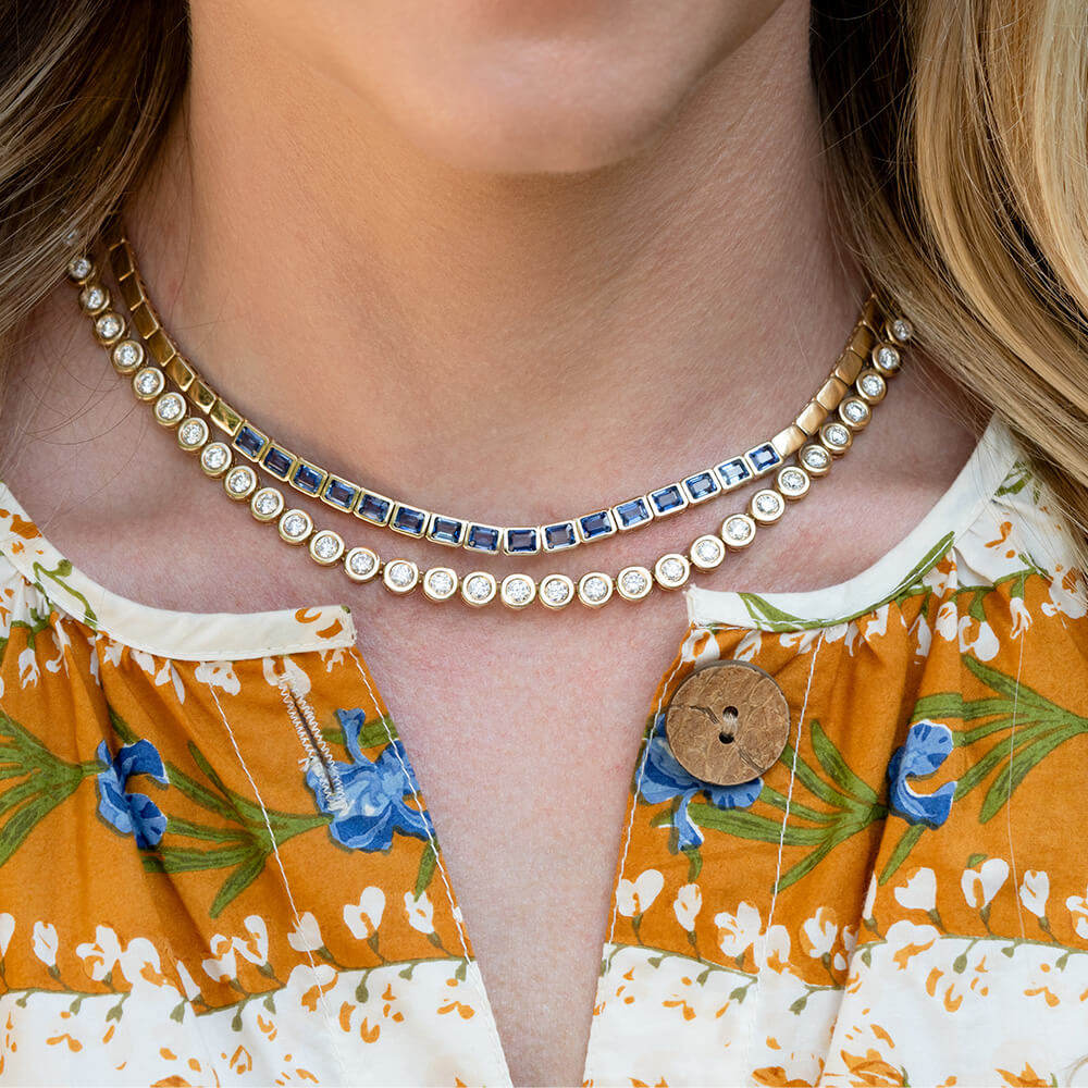 Bezel Sapphire Necklace