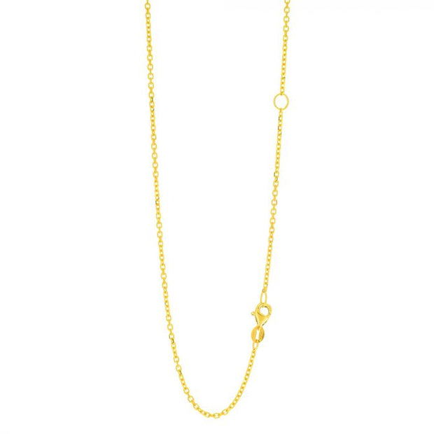 14K Yellow Gold Cable Necklace with Lobster Clasp
