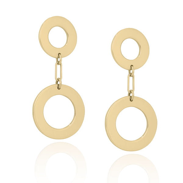 L. Klein 18K Yellow Gold Circle Earrings