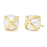 L. Klein 18K Yellow Gold Pearl Stud