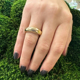 14K Yellow Gold Wide Dome Ring