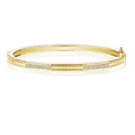 18K Yellow Gold bangle with embedded diamonds 