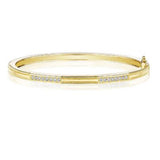 18K Yellow Gold bangle with embedded diamonds 