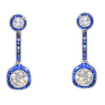estate diamond sapphire earrings