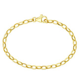 14k Yellow Gold Hollow Oval Chain with Pear Lock