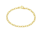 14k Yellow Gold Hollow Oval Chain with Pear Lock