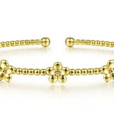 14K Yellow Gold Beaded and Flower Bracelet