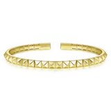 14K Yellow Gold Grommet Open Cuff Bracelet