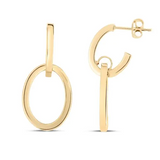 14K Gold Interlocking Drop Hoops