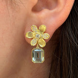18K yellow gold green amethyst earring jackets 