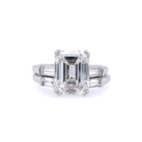 Platinum and Diamond Emerald Cut Ring