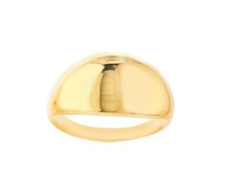 14K Yellow Gold Dome Signet Ring