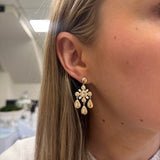 14K Yellow Gold Mixed Shape Diamond Earrings